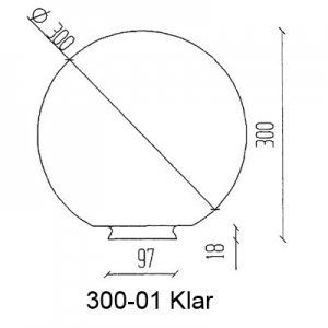 Pallokupu Ø300mm mittakuva