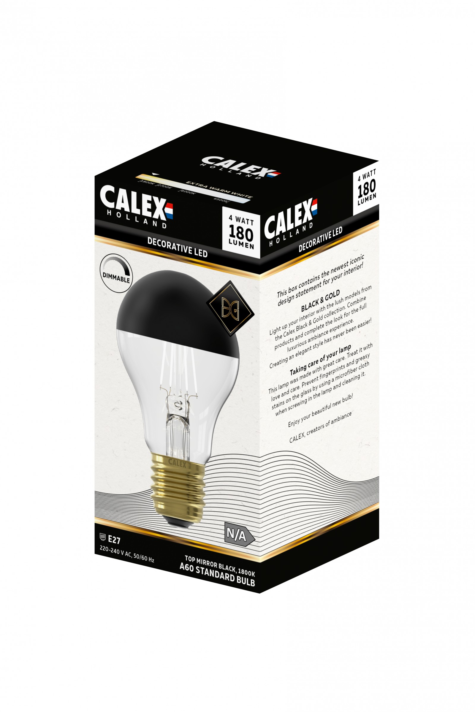 Calex Pääpeili A60 E27 LED DIM musta - Image 4