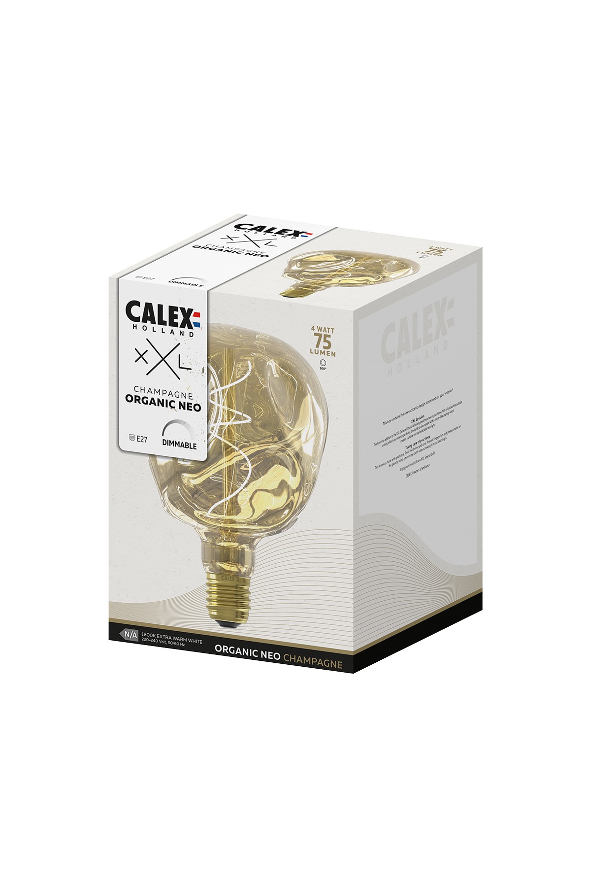 Calex Organic Neo G125 E27 LED DIM champagne - Image 6