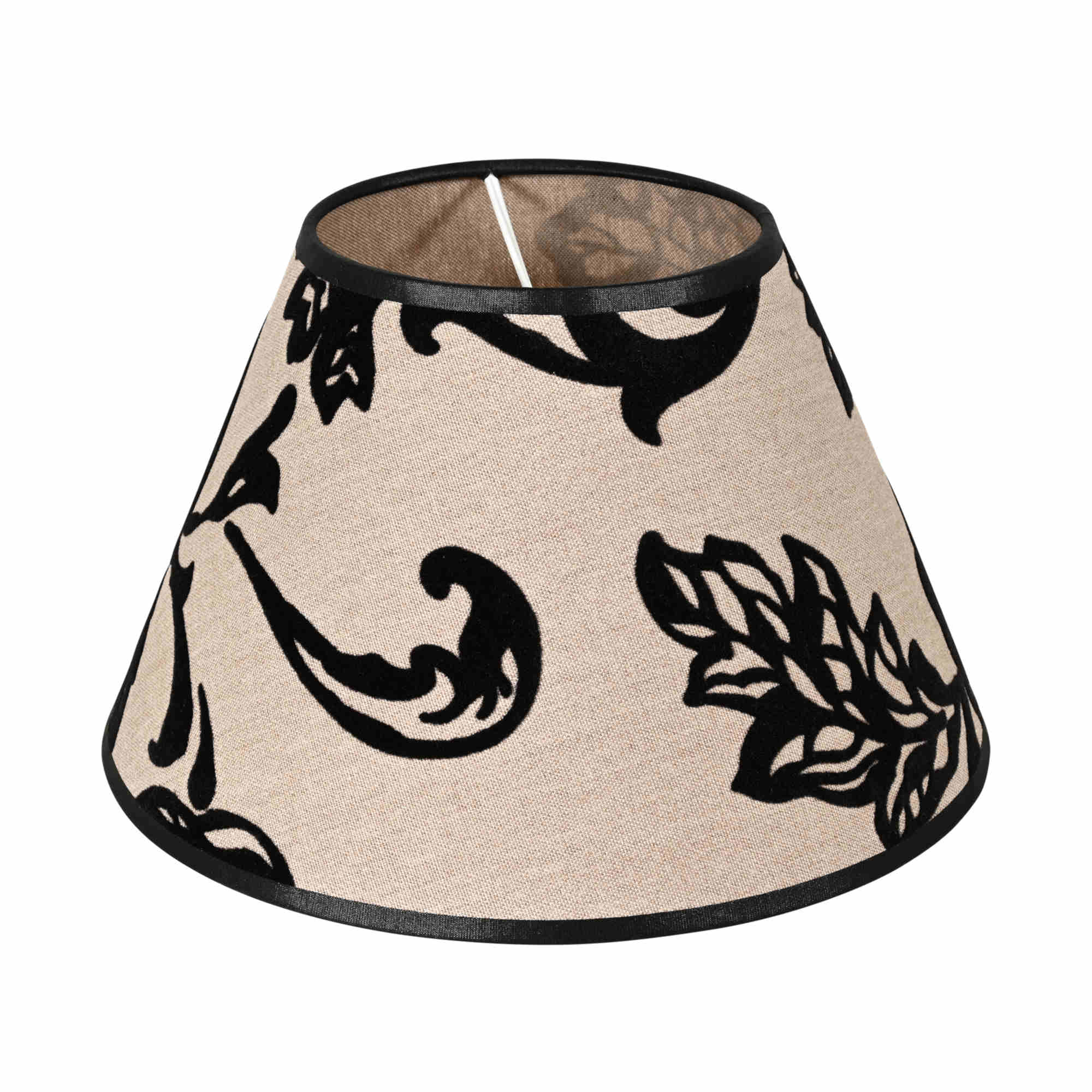 Valaisin Grönlund varjostin 25 cm natur musta sametti-ornamentti