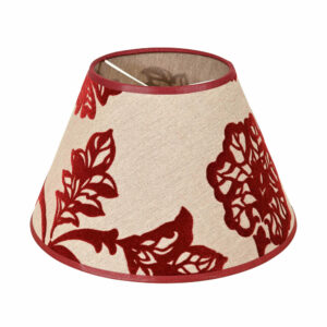 Valaisin Grönlund varjostin 25 cm natur viininpunainen sametti-ornamentti