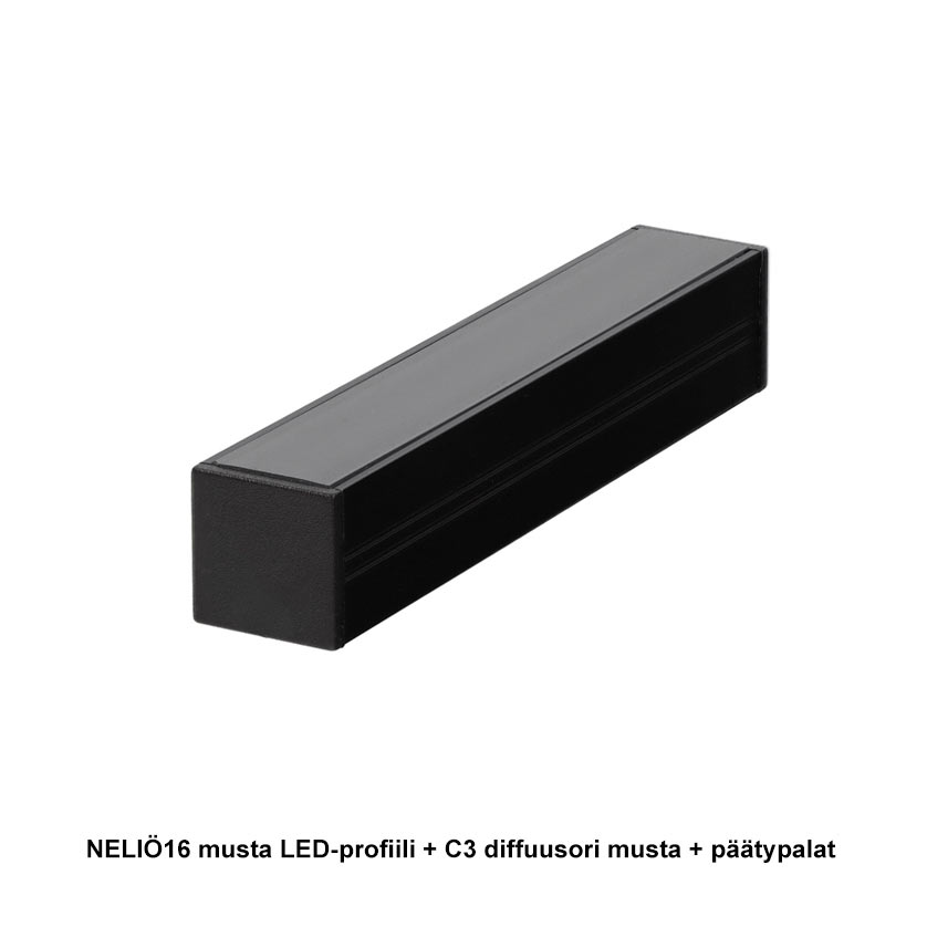 Alumiiniprofiili Neliö Philips HUE LED-nauhalle (2 m) musta - Image 2