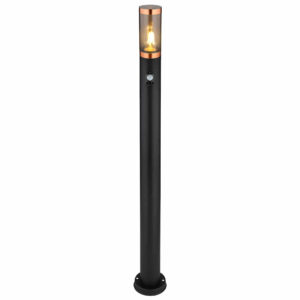 Focuslight Boston pylväsvalaisin 110 cm IP44 liiketunnistimella musta