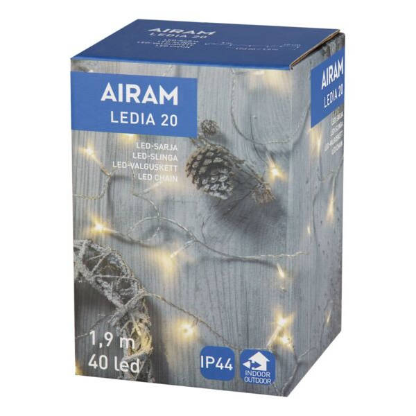 Airam Ledia 20 lämmin valkoinen kirkas johto IP44