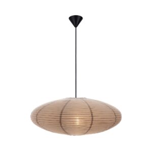 Riisipaperi riippuvalaisin ovaali 60 cm beige