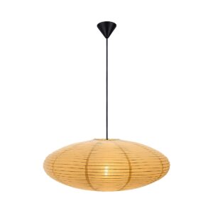 Riisipaperi riippuvalaisin ovaali 60 cm keltainen