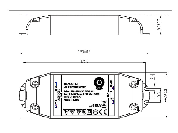 LED-muuntaja 12V, 30W (IP20) - Image 2