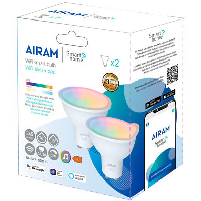 Airam Smart CCT RGBW 345lm GU10 (2 kpl)