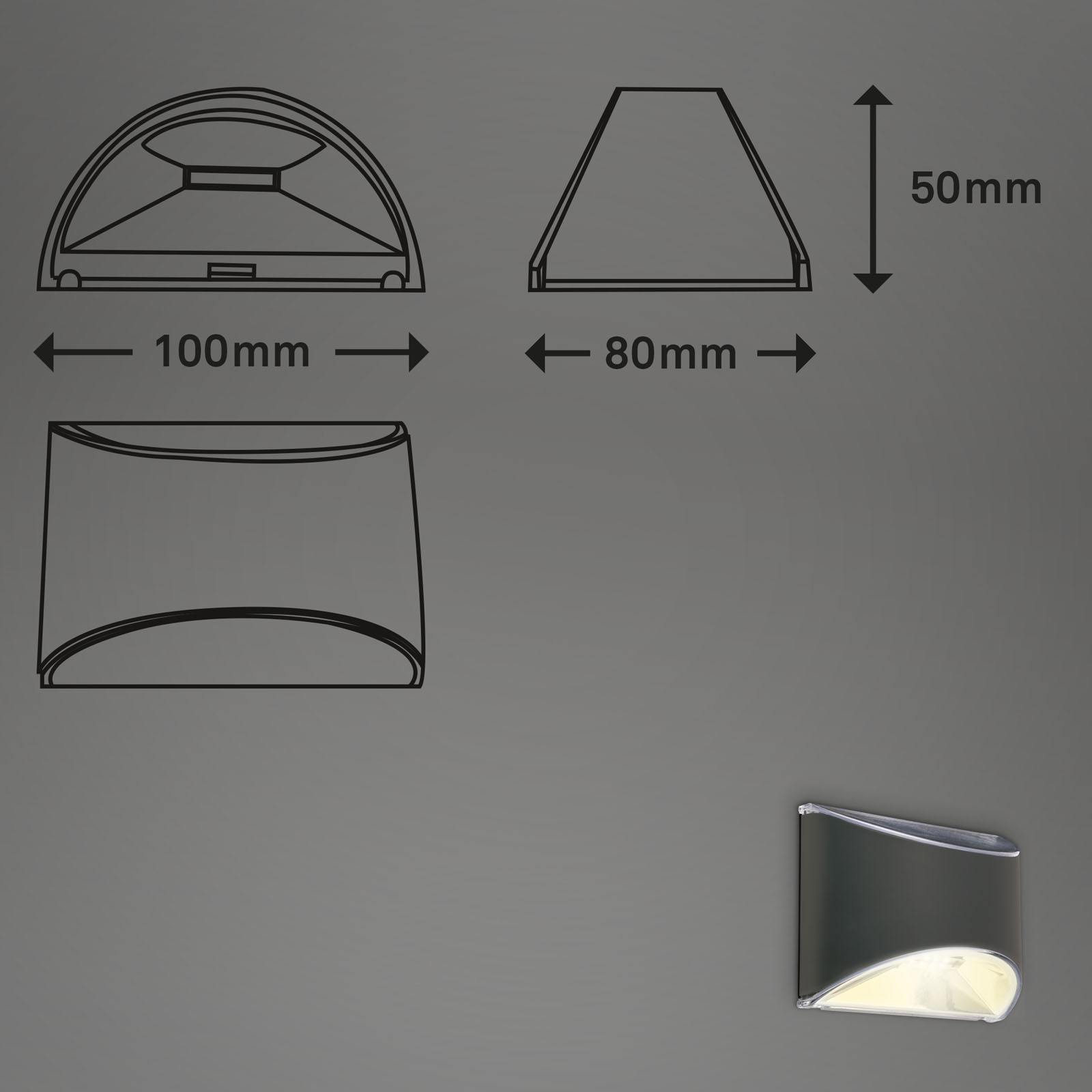 E.Lite Suna seinävalaisin IP44 aurinkokennolla, liike- ja hämärätunnistin - Image 7