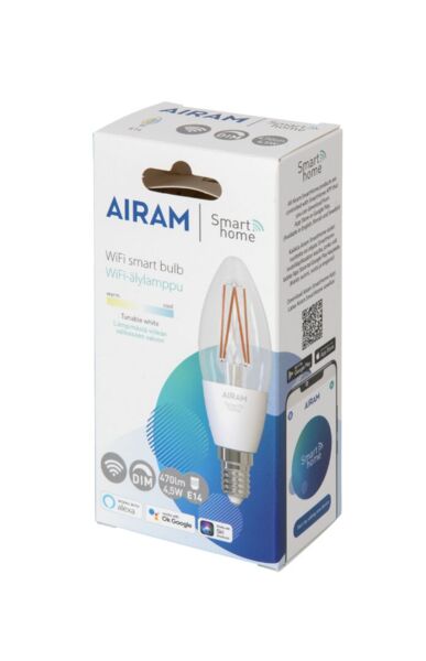 Airam Smart CCT C35 Clear 470lm E14 - Image 4