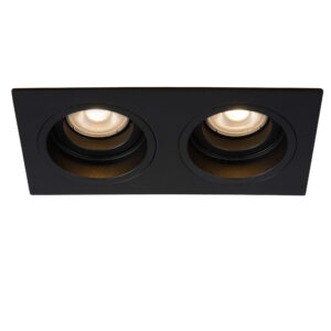 Focuslight Embed alasvalo neliö musta 2xGU10