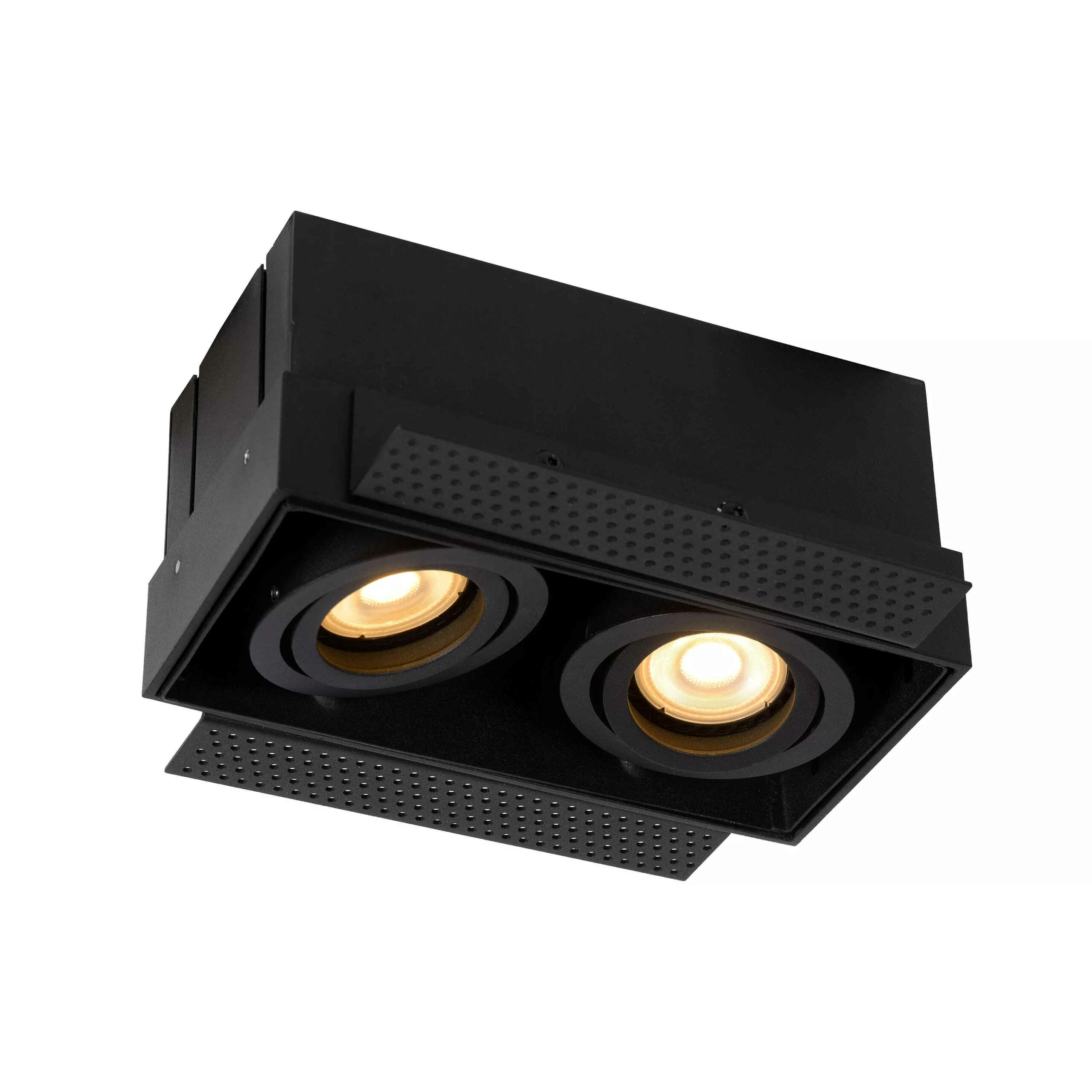 Focuslight Trimless alasvalo neliö musta 2xGU10
