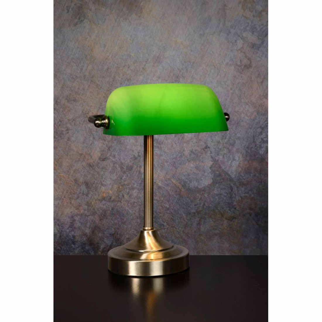 Pankkiirivalaisin antiikkimessinki/vihreä 30 cm - Image 3