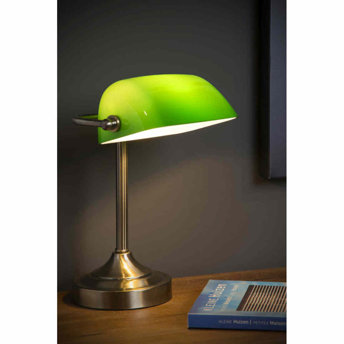 Pankkiirivalaisin antiikkimessinki/vihreä 30 cm - Image 4