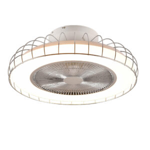Sandfjord LED-kattotuuletin 52cm 3420lm CCT kromi
