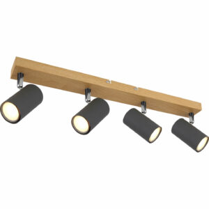 Focuslight kattovalaisin Robby 4-os. puunvärinen metalli