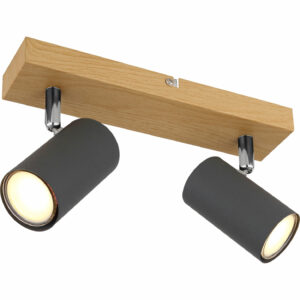 Focuslight kattovalaisin Robby 2-os. puunvärinen metalli