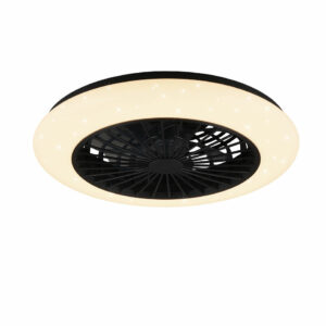 Stralsund LED-kattotuuletin 50cm 2600lm CCT musta