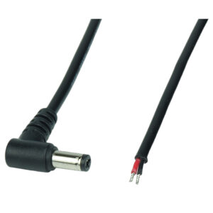 DC-plug liitäntäkaapeli 2.1/5.5 mm uros kulma