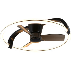 Stockholm LED-kattotuuletin 73cm 4300lm CCT musta
