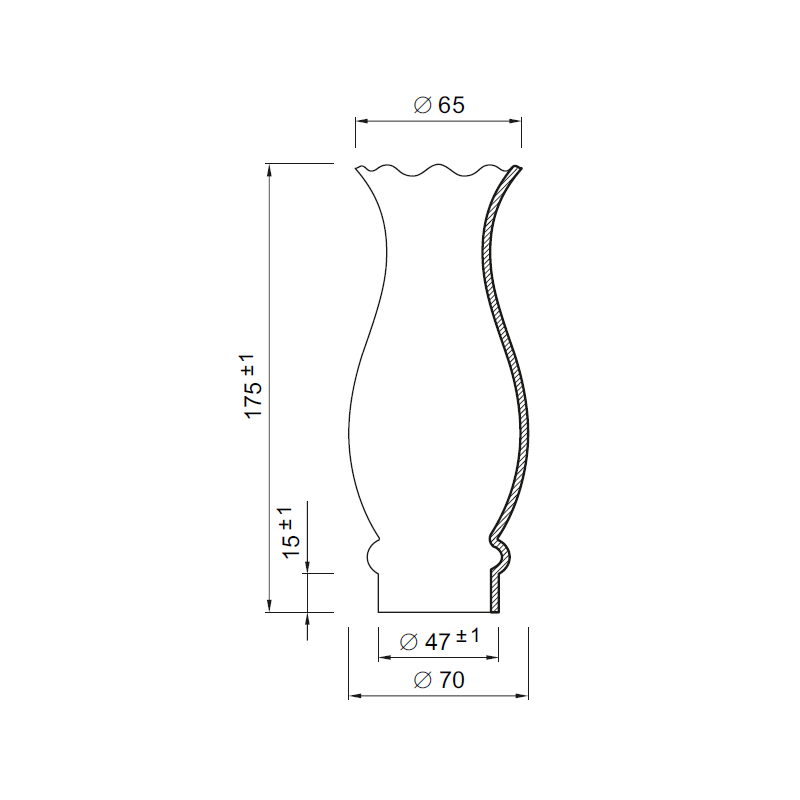 Öljylampun lasikupu valkoinen 47x175mm - Image 2