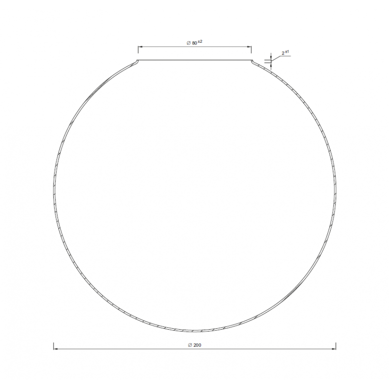 Pallokupu Ø200mm aukko 80mm kiiltävä valkoinen - Image 2
